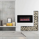 36 Inch Curved Front Electric Fireplace, Freestanding or Wall Mounted Electric Fireplace with Adjustable Flame Color & Remote Control