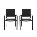 Baird - Outdoor Mesh And Aluminum Dining Chairs - Black