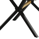 62.99"- 78.74"Retro Rectangular Stretch Table, Grey Carole Top, Black Embossed Center Plate, Walnut Color Beam, Black Fine Sand iron Foot Base Dining Table