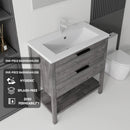 36 Inch Freestanding Bathroom Vanity with Sink, Soft-Close Drawer, Ceramic Sink, Plywood by HouseOfZazla