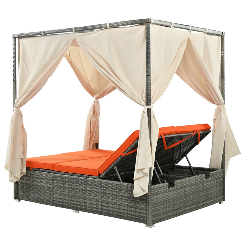 Adjustable Sun Bed With Curtain,High Comfort,With 3 Colors