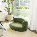 Shep 36' Curved Dog Sofa Bed Medium Moss Green Fleeced Teddy
