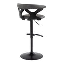 Gardenia - Contemporary Adjustable Barstool With Swivel With Rounded T Footrest (Set of 2) by HouseOfZazla