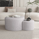 Upholstered Nesting Coffee Tables, Side Table, Footrest, Ottoman & Seat For Living Room Bedroom Entryway Office (Set of 2) - Beige by Unique Piece Furniture