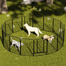 Dog Playpen, 16 Panels Pet Exercise Pen Indoor / Outdoor Fence With Anti Skid Base - Black by HouseOfZazla