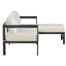 U_style Outdoor L-Shaped Sofa with Iron Frame,Weather-Resistant Patio Sofa Set with Ultra-Thick Cushions,Comfortable Seating for 3,Ideal for Patio, Balcony,and Garden by Montret