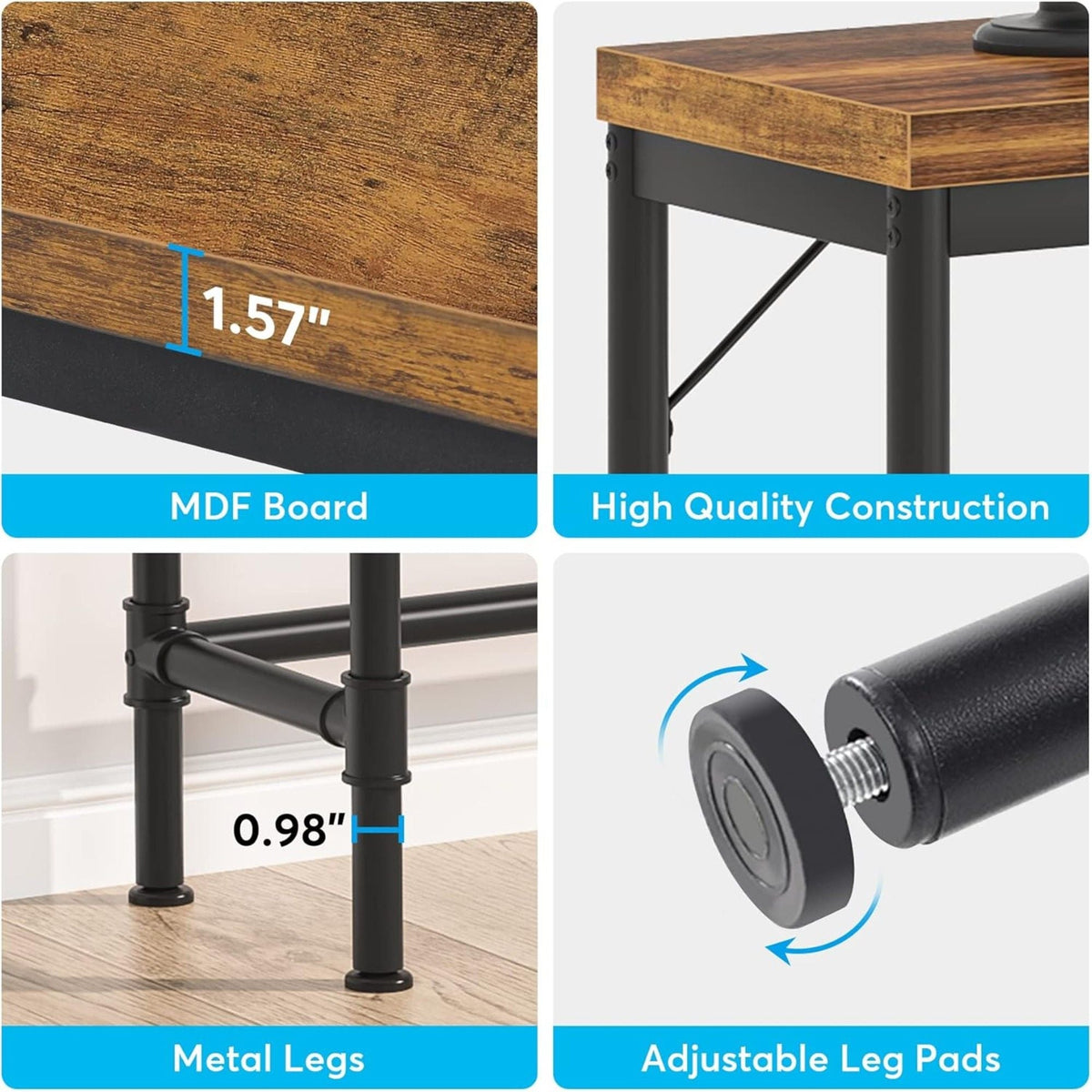 Tribesigns - Extra Long Console Table - Brown / Black, photo 6 of 11
