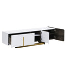 TV Stand With 1 Drawer, 2 Cabinets And Adjustable Shelves by HouseOfZazla