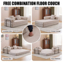 Floor Couch, Convertible Floor Sofa Bed With Pillow Back Support Armrest