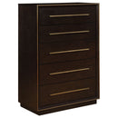 Prescott - 5 Piece California King Bedroom Set - Dark Brown by HouseOfZazla