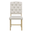 5-Piece Retro Functional Dining Set, Round Table with a 16"W Leaf and 4 Upholstered Chairs for Dining Room and Living Room (Natural)