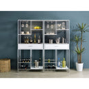 Draper - 5 Shelf LED Wine Cabinet With Pull Out Drawer - Gloss White by HouseOfZazla