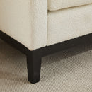 Elegant Upholstered Bench, Daybed, Ottoman With Wood Legs & Bolster Pillows - Ivory Boucle by HouseOfZazla