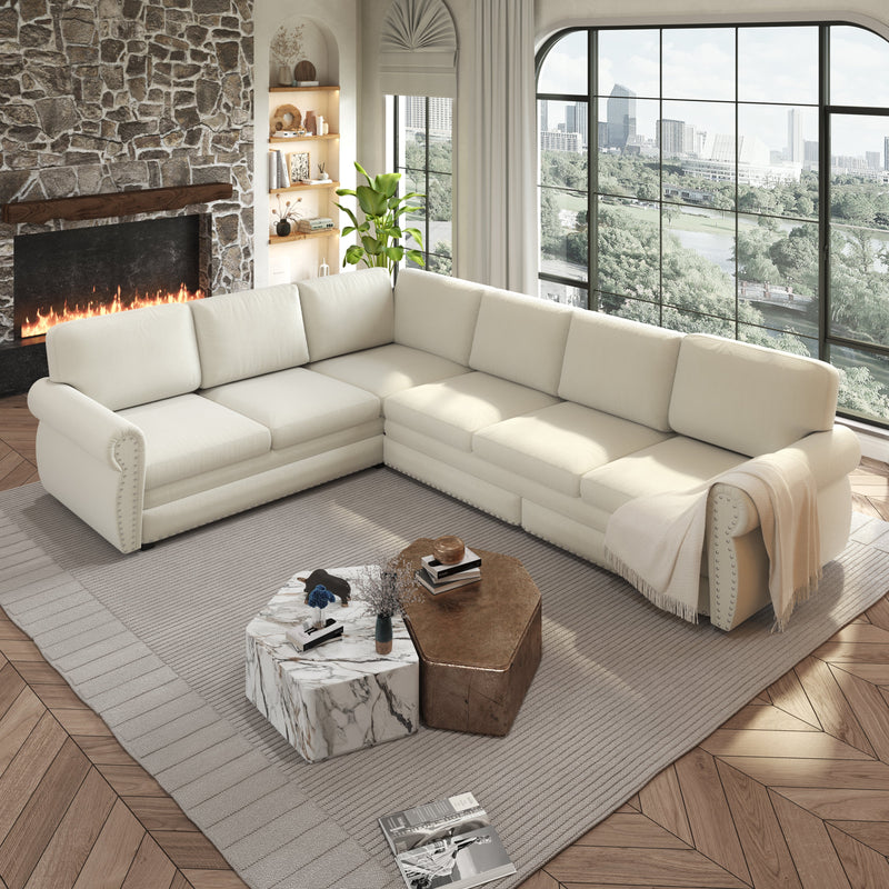 118" L-Shaped Convertible Sofa Bed, photo 2 of 10