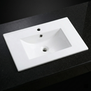 30Inch x 18.5Inch Ceramic Bathroom Vanity Sink Top with Single Hole by HouseOfZazla