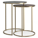 Drake - 2 Piece Nesting Table - Antique Nickel / Antique Copper by HouseOfZazla