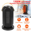 1200W Portable Electric Fan Heater PTC Ceramic Oscillation Heating Cool Fan Overheating Tip Over Protection 3S Heating Space For 322 Sq FT Home Office