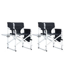 Padded Folding Outdoor Chair With Side Table And Storage Pockets, Lightweight Oversized Directors Chair For Indoor, Outdoor Camping, Picnics And Fishing by HouseOfZazla