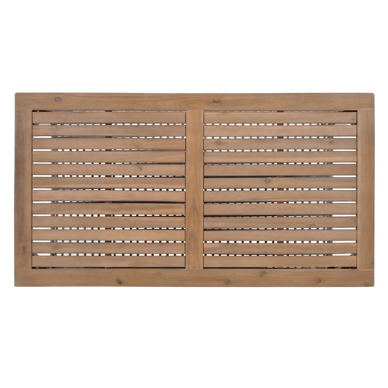 4-Piece Rattan Outdoor Conversation Sofa Set with Wooden Coffee Table and Cushions Seating 5 People for Patio, Garden and Backyard (Grey)