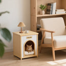 Indoor Dog House With Removable Cushion, Pet House For Cats & Small Dogs - Cream White / Light Yellow by HouseOfZazla
