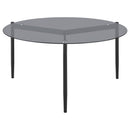 Rosalie Round Smoked Glass Top Coffee Table Grey