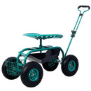 Rolling Garden Scooter Cart Seat With Wheels, 360 Swivel Seat, Tool Tray by HouseOfZazla