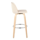 Toriano - Contemporary Fixed Height Barstool & Swivel With Round Footrest (Set of 2) by HouseOfZazla