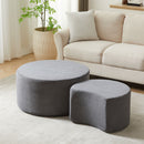 Modern Upholstered Round Coffee Table For Living Room (Set of 2) by HouseOfZazla