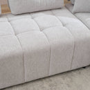 91.73" L-shaped Sofa Sectional Sofa Couch with 2 Stools and 2 Lumbar Pillows for Living Room, Light Grey