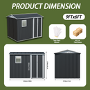 9x6 Ft Metal Garden Shed with 1 Window for Outdoor Patio Storage by HouseOfZazla