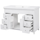 Bathroom Vanity With Sink, 6 Soft Close Drawers & Double Doors - White by HouseOfZazla