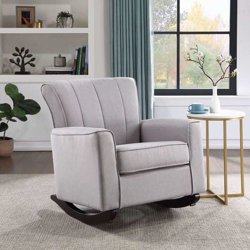 Denzell - Rocking Chair - Light Gray, photo 5 of 6