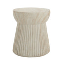 Outdoor Travertine Concrete Side Table - Beige by HouseOfZazla
