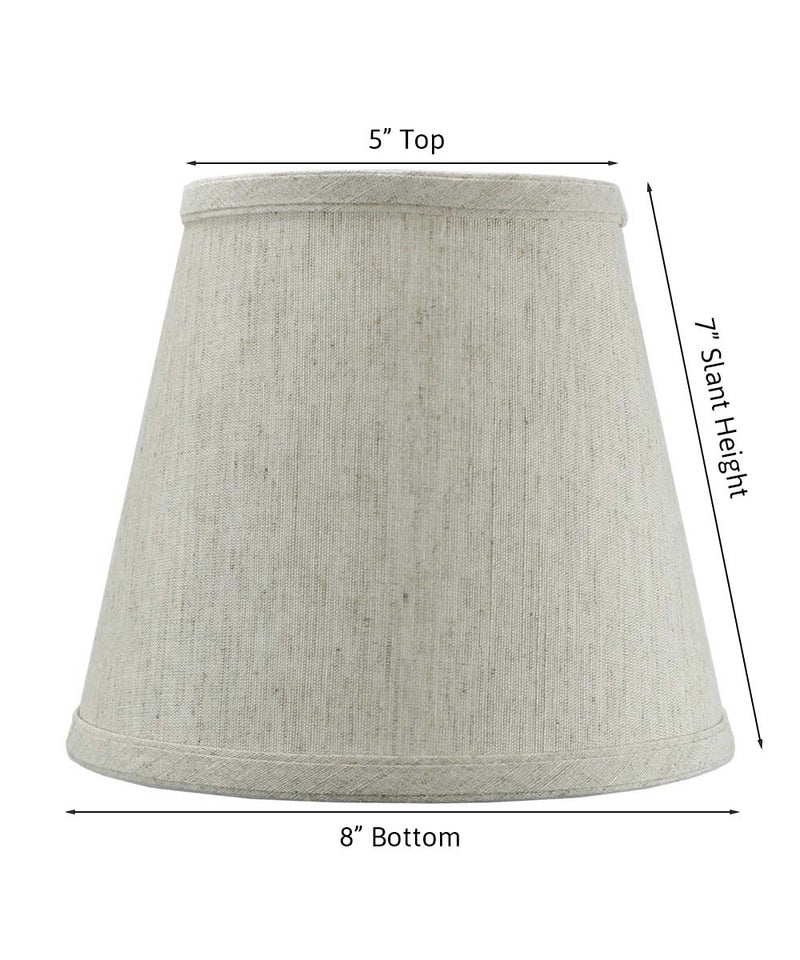 8"W x 7"H Textured Oatmeal Hard Back Lampshade Edison Clip On