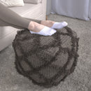 Jumanji - Handcrafted Wool And Cotton Pouf - Brown by HouseOfZazla