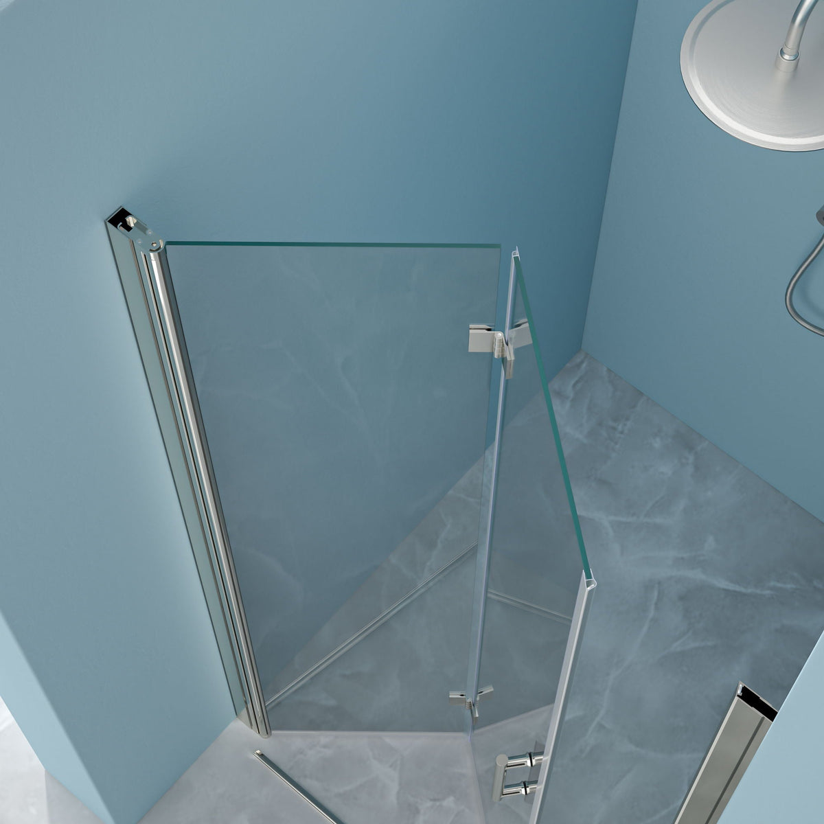 Fold Frameless Shower Door With Tempered Glass, photo 21 of 40