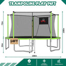 14FT Sports Fitness Trampoline with Enclosure Net by HouseOfZazla