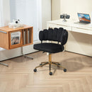 Velvet Home Office Desk Chair, Modern Cute Computer Chair, Wheels Swivel Height Adjustable Swivel Task Chair for Home Office (Black Velvet)