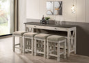 Console Table With 4 Stools - Antique White by HouseOfZazla