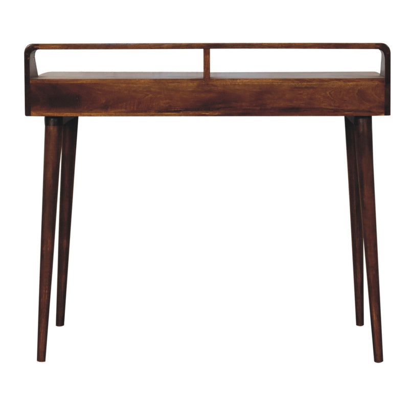 Elevated Chestnut Console Table, 2-Drawers, Nordic Legs, photo 10 of 10