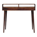 Elevated Chestnut Console Table, 2-Drawers, Nordic Legs