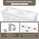 Bathroom Vanity With Double Sinks, 3 Drawers & 4 Doors - White by HouseOfZazla