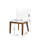 Modern Dining Chairs (Set of 2) With Glossy Upholstery - White / Walnut by Unique Piece Furniture