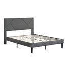 Upholstered Platform Bed Frame With Headboard, Wood Slat Support by Unique Piece Furniture