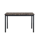 Faux Marble Top With Metal Frame Dinette Table - Black