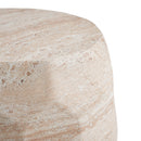 Travertine Lightweight Concrete Side Table For Indoor / Outdoor Use - Beige