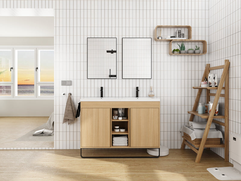 48" Freestanding Bathroom Vanity With Resin Double Sink, photo 5 of 10