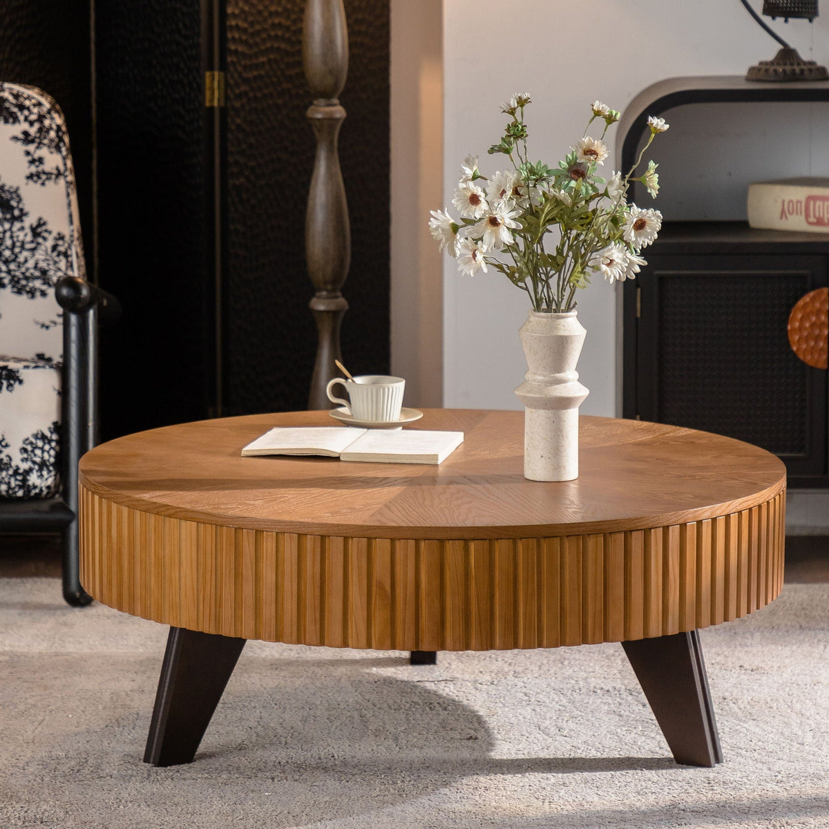 Round Retro Coffee With Solid Wood Legs, photo 16 of 24