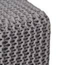 Chabani - Indoor Modern Knitted Fabric Cube Pouf Ottoman - Light Gray by HouseOfZazla