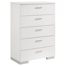August - 6 Piece Queen Panel Bedroom Set With LED Lighting - White by HouseOfZazla